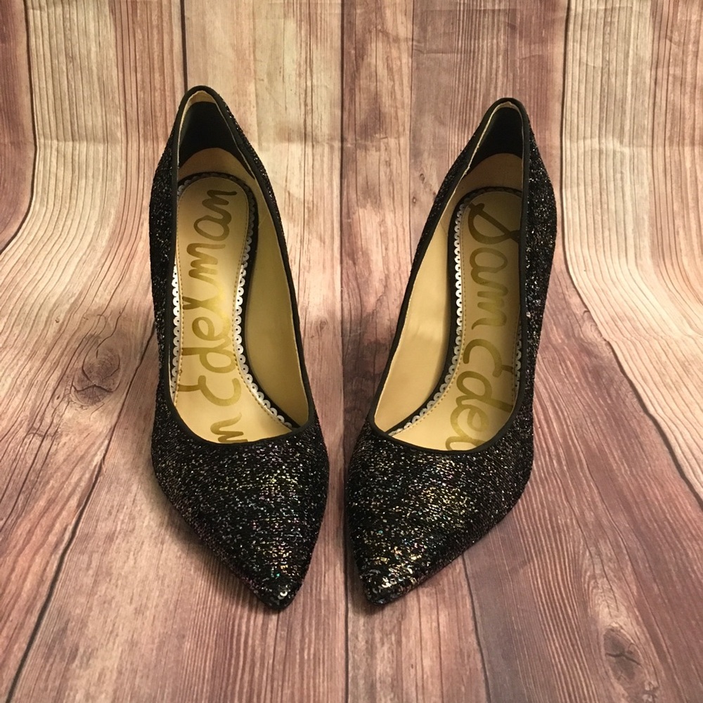Sam Edelman hazel iridescent black sequin pump 7.5